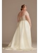 Beaded Bodice Off Shoulder Plus Size Wedding Dress  8CWG890