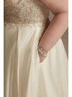 Beaded Bodice Off Shoulder Plus Size Wedding Dress  8CWG890