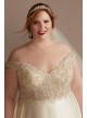 Beaded Bodice Off Shoulder Tall Plus Wedding Dress  4XL8CWG890