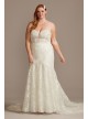 Beaded Brocade Embellished Plus Size Wedding Dress  9SWG835