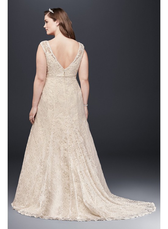 Beaded Cap Sleeve Lace Plus Size Wedding Dress  Collection 9T9612