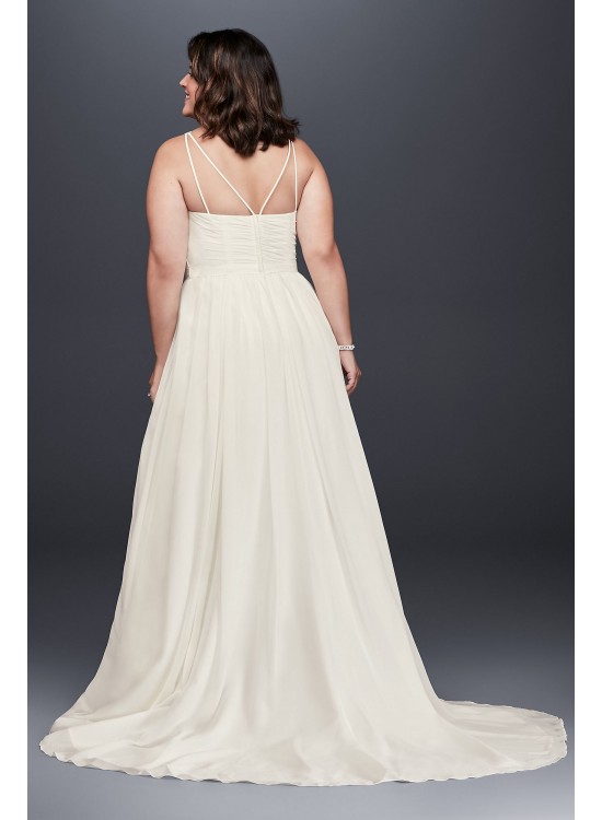 Beaded Chiffon Halter Plus Size Wedding Dress  Collection 9WG3895