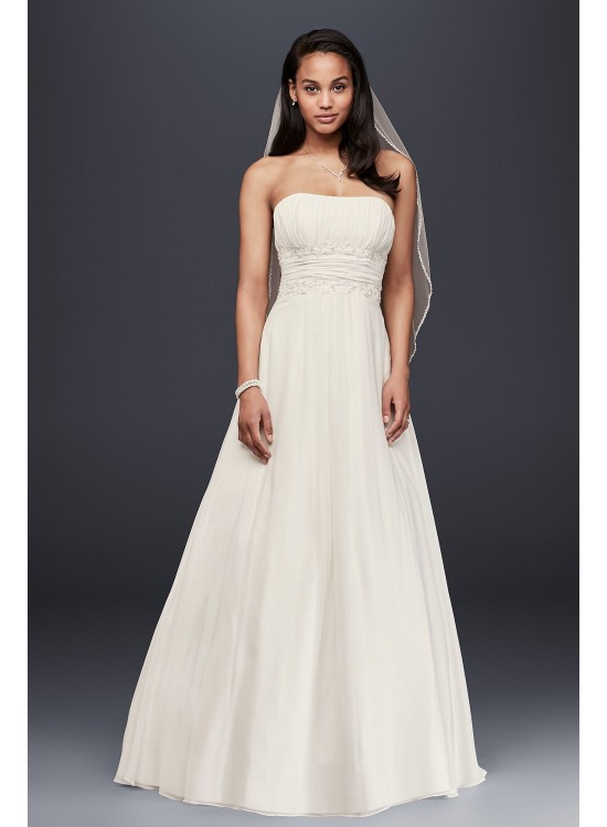 Beaded Chiffon Wedding Dress with Empire Waist  Collection 4XLNTV9743