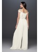 Beaded Illusion Off-the-Shoulder Wedding Jumpsuit  SWG826