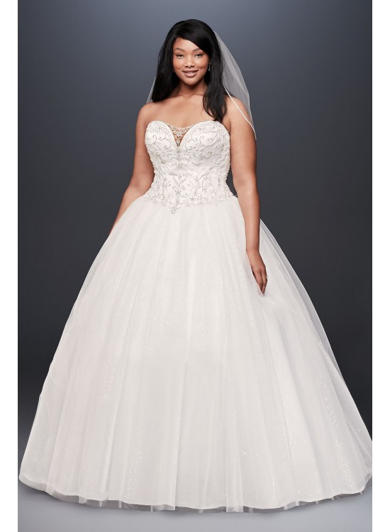 Beaded Illusion Plus Size Ball Gown Wedding Dress  Collection 9V3849