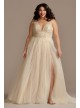 Beaded Illusion Plus Size Bodysuit Wedding Dress  9MBSWG837