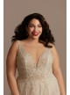 Beaded Illusion Plus Size Bodysuit Wedding Dress  9MBSWG837