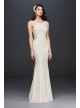 Beaded Illusion and Crepe Petite Wedding Dress  7SV771