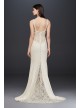 Beaded Illusion and Crepe Petite Wedding Dress  7SV771