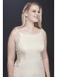 Beaded Illusion and Crepe Plus Size Wedding Dress  9SV771