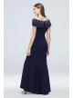 Beaded Jersey Off-the-Shoulder Dress with Lapel Xscape 841X