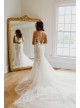 Beaded Lace 3D Floral Plunge Tulle Wedding Dress  SWG897