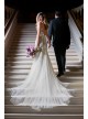 Beaded Lace 3D Floral Plunge Tulle Wedding Dress  SWG897