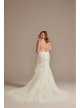 Beaded Lace 3D Floral Plus Tulle Wedding Dress  9SWG897