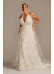 Beaded Lace Halter A-line Plus Size Wedding Dress  8CWG848