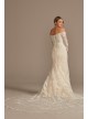 Beaded Lace Long Sleeve Off Shoulder Wedding Dress  SLXTCWG808