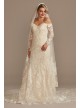 Beaded Lace Long Sleeve Petite Wedding Dress  7SLXTCWG808