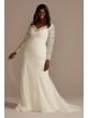 Beaded Lace Long Sleeve Plus Size Wedding Dress Melissa Sweet 8SLMS251206