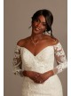 Beaded Lace Long Sleeve Plus Size Wedding Dress  8SLXTCWG808