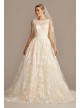 Beaded Lace Pleated Skirt Wedding Dress  4XLCWG780