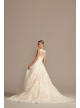 Beaded Lace Wedding Dress with Pleated Skirt  CWG780