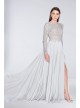 Beaded Long Sleeve A-Line Chiffon Dress with Slit Terani Couture 1813M6703