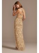 Beaded Mesh Strappy Back Illusion Plunge Gown  WGINLDS19154