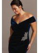 Beaded Off-the-Shoulder Velvet Plus Size Gown Alex Evenings 84917701