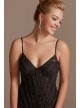 Beaded Overlay Spaghetti Strap Dress with Godets  WGINSLD2891