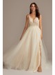 Beaded Plunging-V Illusion Petite Wedding Dress  7SWG837