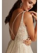 Beaded Plunging-V Illusion Petite Wedding Dress  7SWG837