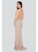 Beaded Plunging V-Neck Sheath Dress with Slit Terani Couture 1911P8112