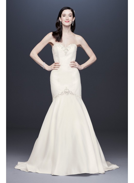 Beaded Satin Mermaid Petite Wedding Dress  Collection 7WG3962