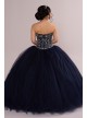 Beaded Satin and Tulle Strapless Quinceanera Dress Fifteen Roses FR2109