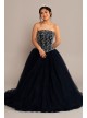 Beaded Satin and Tulle Strapless Quinceanera Dress Fifteen Roses FR2109