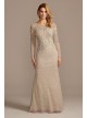 Beaded Scoopneck Illusion Long Sleeve Sheath Dress Adrianna Papell AP1E205390