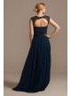 Beaded Sequin Illusion Cap Sleeve Belted Gown  VCRR18055