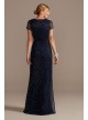 Beaded Short Sleeve V-Neck Dress with Pleats  WGINCL761