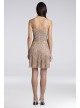 Beaded Spaghetti Strap Mesh Mini Dress Lara 29989D