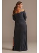 Beaded Strap Cold Shoulder Jersey Plus Size Gown  5659W