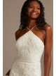 Beaded Stretch Crepe Halter Sheath Wedding Dress David&#039;s Bridal Collection AP2E209212