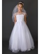 Beaded Wire Hem Short Sleeve Communion Ball Gown C901