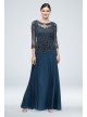 Beaded and Sequined Long Mesh Dress Pisarro Nights D2321