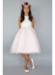 Belted Flower Girl Dress with Organza Skirt Layer US Angels 1001UA