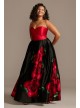 Blooming Rose Strapless Satin Plus Size Ball Gown Blondie Nites 1963BNW