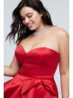 Bow Ruffle Strapless Fit-and-Flare Plus Size Dress Blondie Nites 1621BNW