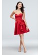 Bow Ruffle Strapless Satin Fit-and-Flare Dress Blondie Nites 1621BN