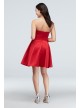 Bow Ruffle Strapless Satin Fit-and-Flare Dress Blondie Nites 1621BN