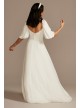 Bubble Sleeve Georgette V-Neck Wedding Dress DB Studio SDWG0971