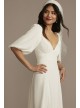 Bubble Sleeve Georgette V-Neck Wedding Dress DB Studio SDWG0971